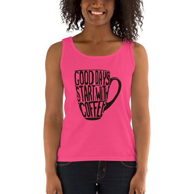 Women's Missy Fit Tank top - Good days start with coffee- coffee mug