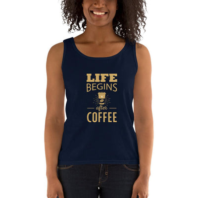 Women's Missy Fit Tank top - Life begins after coffee