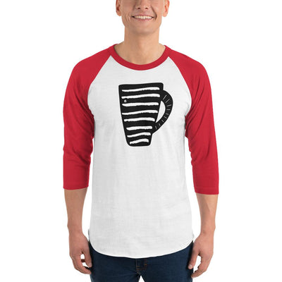 Men's 3/4th Sleeve Raglan T- Shirt - Coffee Mug
