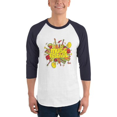 Men's 3/4th Sleeve Raglan T- Shirt - The Musical Festival