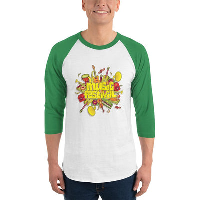 Men's 3/4th Sleeve Raglan T- Shirt - The Musical Festival