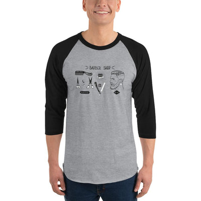Men's 3/4th Sleeve Raglan T- Shirt - Retro- for the Bearded Men only