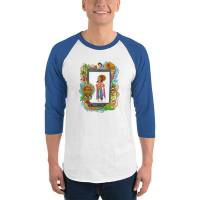 Men's 3/4th Sleeve Raglan T- Shirt - Onam- Mahabali