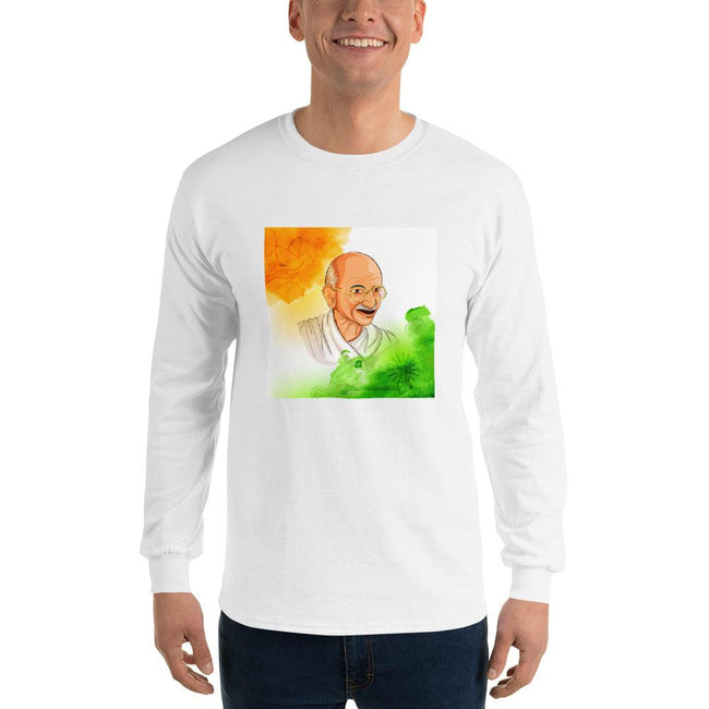 Men's Long Sleeve T-Shirt - Mahatma Gandhi