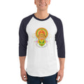 Men's 3/4th Sleeve Raglan T- Shirt - Onam- Kathakali Mask