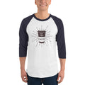 Men's 3/4th Sleeve Raglan T- Shirt - But First, Coffee