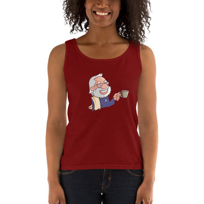 Women's Missy Fit Tank top - Namo- Drinking Chai- Cartoon