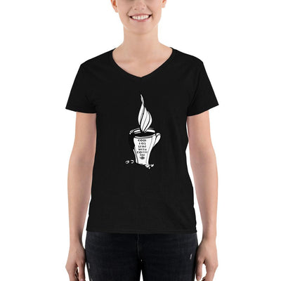 Women's V-Neck T-shirt - Good days start with coffee & you - mug