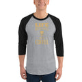 Men's 3/4th Sleeve Raglan T- Shirt - Life begins after coffee