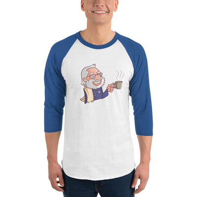 Men's 3/4th Sleeve Raglan T- Shirt - Namo- Drinking Chai- Cartoon