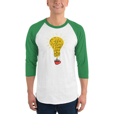 Men's 3/4th Sleeve Raglan T- Shirt - Coffee is always a good idea- bulb