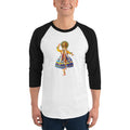 Men's 3/4th Sleeve Raglan T- Shirt - Onam- Kathakali Dancer