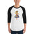 Men's 3/4th Sleeve Raglan T- Shirt - Onam- Kathakali Dancer