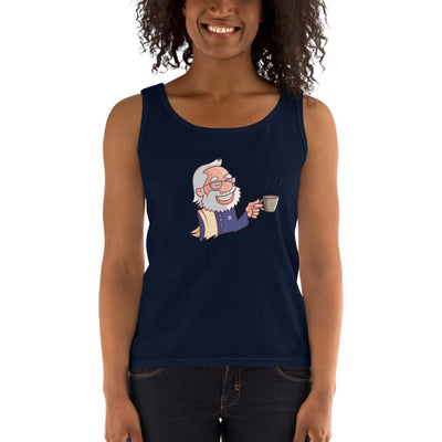Women's Missy Fit Tank top - Namo- Drinking Chai- Cartoon