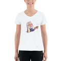 Women's V-Neck T-shirt - Namo- Drinking Chai- Cartoon