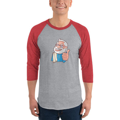 Men's 3/4th Sleeve Raglan T- Shirt - Namo- Cartoon -Thumbs up