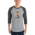 Men's 3/4th Sleeve Raglan T- Shirt - Onam- Kathakali Dancer