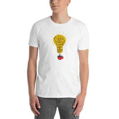 Men's Round Neck T Shirt - Coffee is always a good idea- bulb