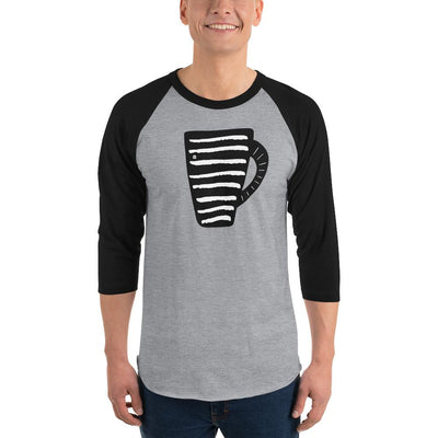 Men's 3/4th Sleeve Raglan T- Shirt - Coffee Mug
