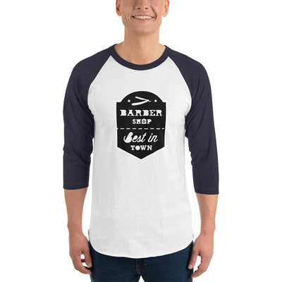 Men's 3/4th Sleeve Raglan T- Shirt - Barber Shop - Best in Town