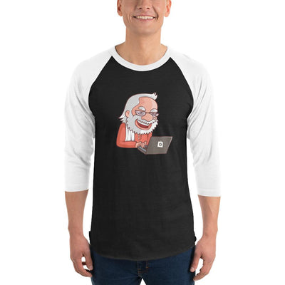 Men's 3/4th Sleeve Raglan T- Shirt - Narendra Modi- Laptop Cartoon