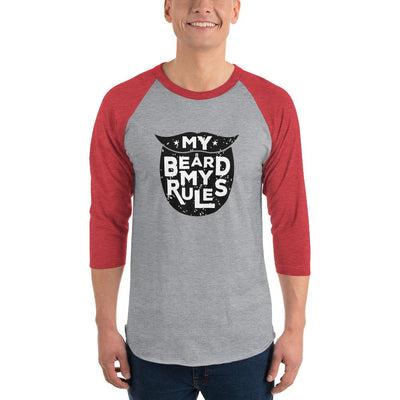 Men's 3/4th Sleeve Raglan T- Shirt - My Beard  My Rules