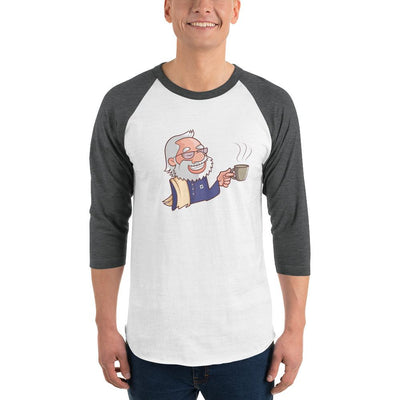 Men's 3/4th Sleeve Raglan T- Shirt - Namo- Drinking Chai- Cartoon