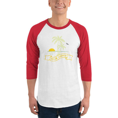 Men's 3/4th Sleeve Raglan T- Shirt - Hello Summer