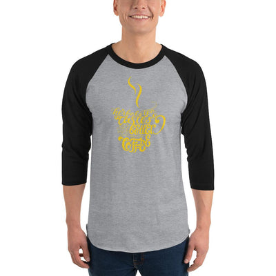 Men's 3/4th Sleeve Raglan T- Shirt - Herbal tea tastes better when its coffee