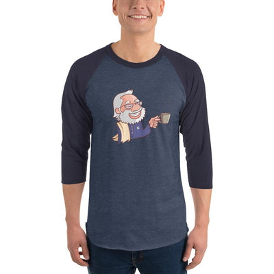 Men's 3/4th Sleeve Raglan T- Shirt - Namo- Drinking Chai- Cartoon