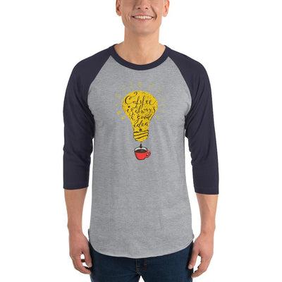 Men's 3/4th Sleeve Raglan T- Shirt - Coffee is always a good idea- bulb