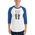 Men's 3/4th Sleeve Raglan T- Shirt - Flip-Flop through Life