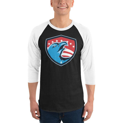Men's 3/4th Sleeve Raglan T- Shirt - Eagle & 7 stars
