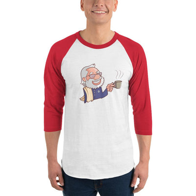 Men's 3/4th Sleeve Raglan T- Shirt - Namo- Drinking Chai- Cartoon
