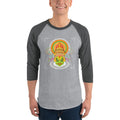 Men's 3/4th Sleeve Raglan T- Shirt - Onam- Kathakali Mask