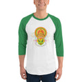 Men's 3/4th Sleeve Raglan T- Shirt - Onam- Kathakali Mask