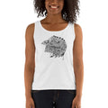 Women's Missy Fit Tank top - Eagle Doodle- Black & White