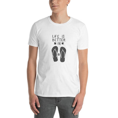 Men's Round Neck T Shirt - Flip-Flop through Life