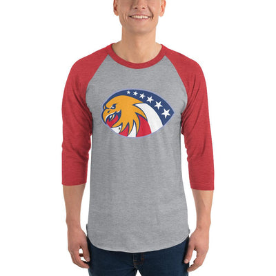 Men's 3/4th Sleeve Raglan T- Shirt - 6 Stars in a circle- Eagle Design