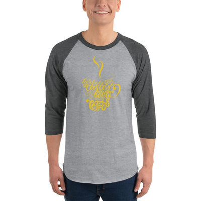 Men's 3/4th Sleeve Raglan T- Shirt - Herbal tea tastes better when its coffee