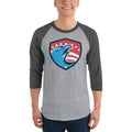 Men's 3/4th Sleeve Raglan T- Shirt - Eagle & 7 stars