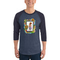 Men's 3/4th Sleeve Raglan T- Shirt - Onam- Mahabali