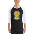 Men's 3/4th Sleeve Raglan T- Shirt - Onam- Kathakali Mask