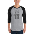 Men's 3/4th Sleeve Raglan T- Shirt - Flip-Flop through Life