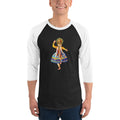 Men's 3/4th Sleeve Raglan T- Shirt - Onam- Kathakali Dancer