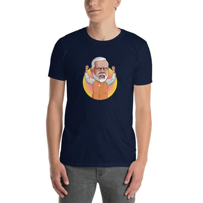 Men's Round Neck T Shirt - Narendra Modi- Raised Hands