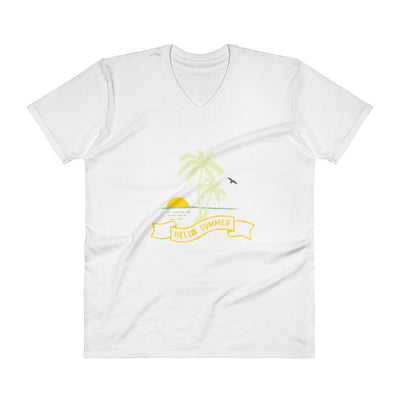 Men's V- Neck T Shirt - Hello Summer