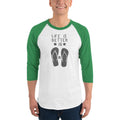 Men's 3/4th Sleeve Raglan T- Shirt - Flip-Flop through Life