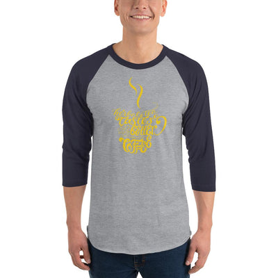 Men's 3/4th Sleeve Raglan T- Shirt - Herbal tea tastes better when its coffee