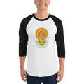 Men's 3/4th Sleeve Raglan T- Shirt - Onam- Kathakali Mask